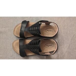 Taos Womens Wonderful Black Leather Comfort Sandals, Size 10, Like New Condition